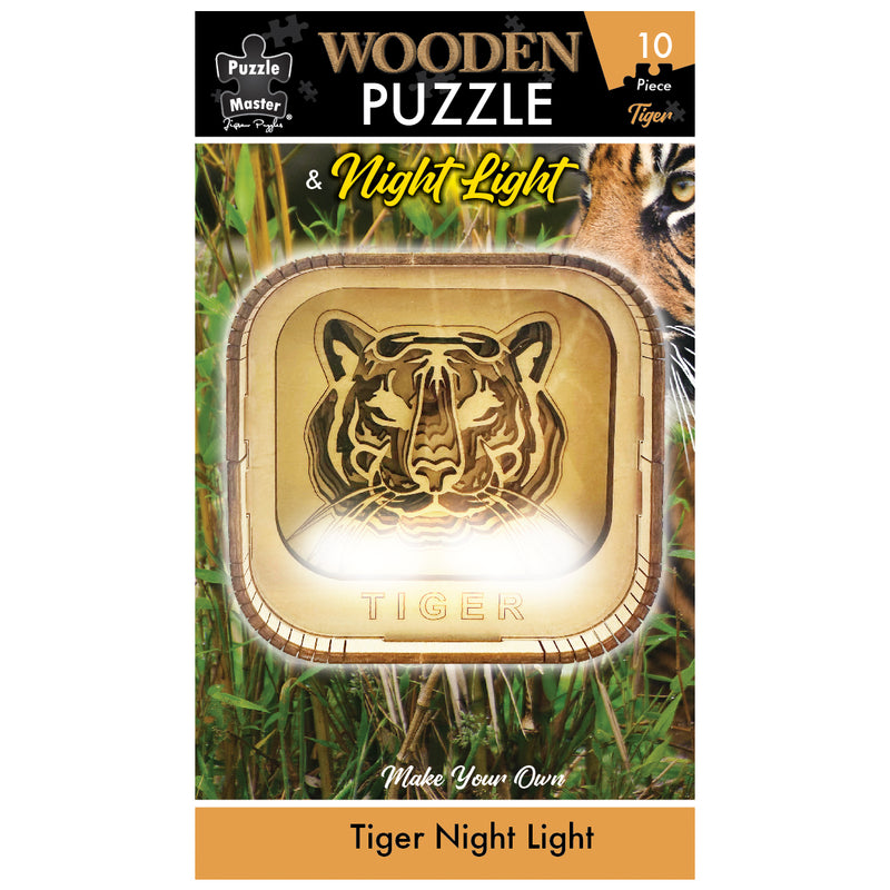 Load image into Gallery viewer, Wooden Night Light Puzzle Tiger
