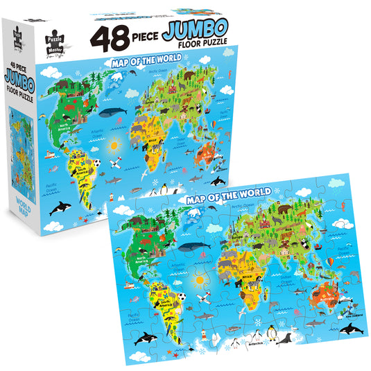 48 Piece Jumbo Floor World Map - view 3