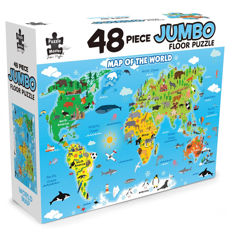 Load image into Gallery viewer, 48 Piece Jumbo Floor World Map
