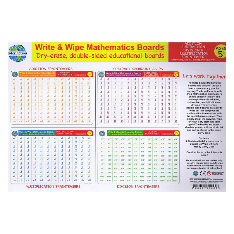 Load image into Gallery viewer, Write &amp; Wipe Mathematics Boards Set of 2

